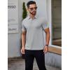 imageCOOFANDY Mens Polo Shirts Short Sleeve Slim Fit Casual Solid Basic Golf Shirt Collared TShirtLight Grey