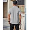 imageCOOFANDY Mens Polo Shirts Short Sleeve Slim Fit Casual Solid Basic Golf Shirt Collared TShirtLight Grey