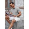 imageCOOFANDY Mens Polo Shirts Short Sleeve Slim Fit Casual Solid Basic Golf Shirt Collared TShirtLight Grey