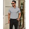 imageCOOFANDY Mens Polo Shirts Short Sleeve Slim Fit Casual Solid Basic Golf Shirt Collared TShirtLight Grey