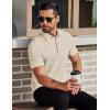 imageCOOFANDY Mens Polo Shirts Short Sleeve Slim Fit Casual Solid Basic Golf Shirt Collared TShirtLight Khaki