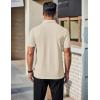 imageCOOFANDY Mens Polo Shirts Short Sleeve Slim Fit Casual Solid Basic Golf Shirt Collared TShirtLight Khaki