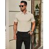 imageCOOFANDY Mens Polo Shirts Short Sleeve Slim Fit Casual Solid Basic Golf Shirt Collared TShirtLight Khaki