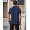 imageCOOFANDY Mens Polo Shirts Short Sleeve Slim Fit Casual Solid Basic Golf Shirt Collared TShirtNavy Blue