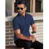 imageCOOFANDY Mens Polo Shirts Short Sleeve Slim Fit Casual Solid Basic Golf Shirt Collared TShirtNavy Blue