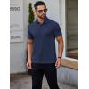 imageCOOFANDY Mens Polo Shirts Short Sleeve Slim Fit Casual Solid Basic Golf Shirt Collared TShirtNavy Blue