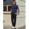 imageCOOFANDY Mens Polo Shirts Short Sleeve Slim Fit Casual Solid Basic Golf Shirt Collared TShirtNavy Blue
