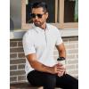 imageCOOFANDY Mens Polo Shirts Short Sleeve Slim Fit Casual Solid Basic Golf Shirt Collared TShirtWhite