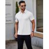 imageCOOFANDY Mens Polo Shirts Short Sleeve Slim Fit Casual Solid Basic Golf Shirt Collared TShirtWhite