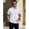 imageCOOFANDY Mens Polo Shirts Short Sleeve Slim Fit Casual Solid Basic Golf Shirt Collared TShirtWhite