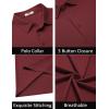 imageCOOFANDY Mens Polo Shirts Short Sleeve Slim Fit Casual Solid Basic Golf Shirt Collared TShirtWine Red
