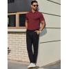 imageCOOFANDY Mens Polo Shirts Short Sleeve Slim Fit Casual Solid Basic Golf Shirt Collared TShirtWine Red
