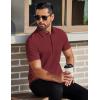 imageCOOFANDY Mens Polo Shirts Short Sleeve Slim Fit Casual Solid Basic Golf Shirt Collared TShirtWine Red