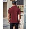 imageCOOFANDY Mens Polo Shirts Short Sleeve Slim Fit Casual Solid Basic Golf Shirt Collared TShirtWine Red