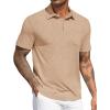 imageCOOFANDY Mens Polo Shirts Short Sleeve Casual Golf Shirt Basic Solid Color Collared TShirt Stylish Summer Polo T ShirtLight Khaki