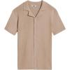 imageCOOFANDY Mens Knit Button Down Shirt Short Sleeve Polo Sweater Summer Casual Shirts Cuban Beach TopsKhaki