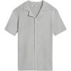 imageCOOFANDY Mens Knit Button Down Shirt Short Sleeve Polo Sweater Summer Casual Shirts Cuban Beach TopsLight Grey