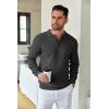imageCOOFANDY Mens Knit Polo Shirts Long Sleeve Sweater Casual Waffle Textured Collared Polo SweaterDark Grey