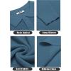 imageCOOFANDY Mens Knit Polo Shirts Long Sleeve Sweater Casual Waffle Textured Collared Polo SweaterDenim Blue