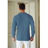 imageCOOFANDY Mens Knit Polo Shirts Long Sleeve Sweater Casual Waffle Textured Collared Polo SweaterDenim Blue