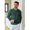 imageCOOFANDY Mens Knit Polo Shirts Long Sleeve Sweater Casual Waffle Textured Collared Polo SweaterDrak Green