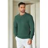 imageCOOFANDY Mens Knit Polo Shirts Long Sleeve Sweater Casual Waffle Textured Collared Polo SweaterDrak Green