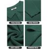 imageCOOFANDY Mens Knit Polo Shirts Long Sleeve Sweater Casual Waffle Textured Collared Polo SweaterDrak Green