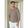imageCOOFANDY Mens Knit Polo Shirts Long Sleeve Sweater Casual Waffle Textured Collared Polo SweaterGray Camel