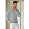 imageCOOFANDY Mens Knit Polo Shirts Long Sleeve Sweater Casual Waffle Textured Collared Polo SweaterGrey