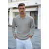 imageCOOFANDY Mens Knit Polo Shirts Long Sleeve Sweater Casual Waffle Textured Collared Polo SweaterGrey