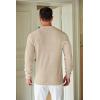 imageCOOFANDY Mens Knit Polo Shirts Long Sleeve Sweater Casual Waffle Textured Collared Polo SweaterKhaki