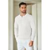 imageCOOFANDY Mens Knit Polo Shirts Long Sleeve Sweater Casual Waffle Textured Collared Polo SweaterWhite
