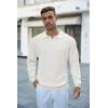 imageCOOFANDY Mens Knit Polo Shirts Long Sleeve Sweater Casual Waffle Textured Collared Polo SweaterWhite