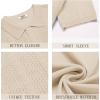 imageCOOFANDY Mens Knit Polo Shirts Short Sleeve Button Down Shirts Casual Crochet Shirt Summer Vintage PoloApricot