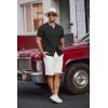 imageCOOFANDY Mens Knit Polo Shirts Short Sleeve Button Down Shirts Casual Crochet Shirt Summer Vintage PoloBlack
