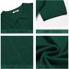 imageCOOFANDY Mens Knit Polo Shirts Short Sleeve Button Down Shirts Casual Crochet Shirt Summer Vintage PoloGreen