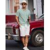 imageCOOFANDY Mens Knit Polo Shirts Short Sleeve Button Down Shirts Casual Crochet Shirt Summer Vintage PoloIce Green