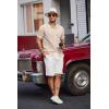 imageCOOFANDY Mens Knit Polo Shirts Short Sleeve Button Down Shirts Casual Crochet Shirt Summer Vintage PoloKhaki