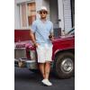 imageCOOFANDY Mens Knit Polo Shirts Short Sleeve Button Down Shirts Casual Crochet Shirt Summer Vintage PoloLight Blue