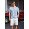 imageCOOFANDY Mens Knit Polo Shirts Short Sleeve Button Down Shirts Casual Crochet Shirt Summer Vintage PoloLight Blue