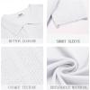 imageCOOFANDY Mens Knit Polo Shirts Short Sleeve Button Down Shirts Casual Crochet Shirt Summer Vintage PoloWhite