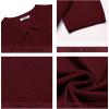 imageCOOFANDY Mens Knit Polo Shirts Short Sleeve Button Down Shirts Casual Crochet Shirt Summer Vintage PoloWine Red