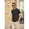 imageCOOFANDY Mens Polo Shirts Short Sleeve Pique Jersey Golf Shirt Casual Summer Collared TShirtsAblack