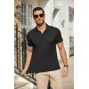imageCOOFANDY Mens Polo Shirts Short Sleeve Pique Jersey Golf Shirt Casual Summer Collared TShirtsAblack
