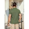 imageCOOFANDY Mens Polo Shirts Short Sleeve Pique Jersey Golf Shirt Casual Summer Collared TShirtsArmy Green
