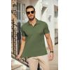 imageCOOFANDY Mens Polo Shirts Short Sleeve Pique Jersey Golf Shirt Casual Summer Collared TShirtsArmy Green