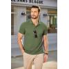 imageCOOFANDY Mens Polo Shirts Short Sleeve Pique Jersey Golf Shirt Casual Summer Collared TShirtsArmy Green