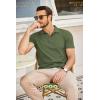 imageCOOFANDY Mens Polo Shirts Short Sleeve Pique Jersey Golf Shirt Casual Summer Collared TShirtsArmy Green
