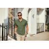 imageCOOFANDY Mens Polo Shirts Short Sleeve Pique Jersey Golf Shirt Casual Summer Collared TShirtsArmy Green