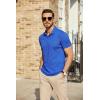 imageCOOFANDY Mens Polo Shirts Short Sleeve Pique Jersey Golf Shirt Casual Summer Collared TShirtsBlue